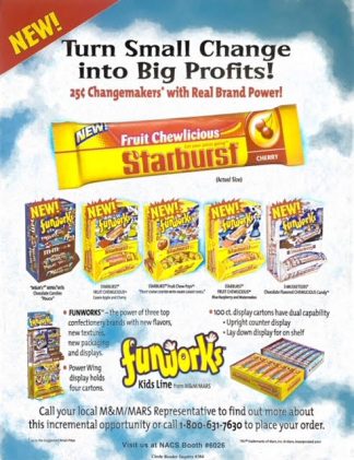 Starburst CANDY 2001 Ad – Showing the “funworks” Kids Line from Mars