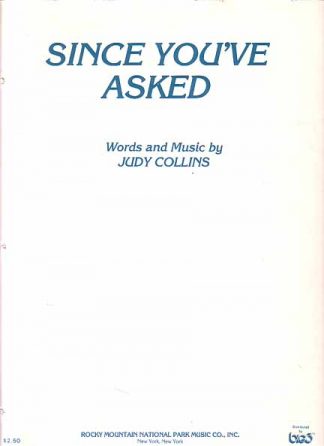 Since You've Asked 1967 Sheet Music Judy Collins