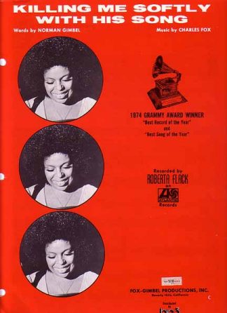 Killing Me Softly With His Song 1974 Sheet Music with Roberta Flack