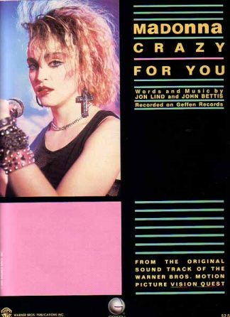 Crazy For You 1985 Sheet Music with Madonna