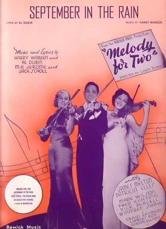 September In The Rain 1937 Sheet Music with James Melton