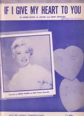 If I Give My Heart To You - Dinah Shore 1954 Sheet Music