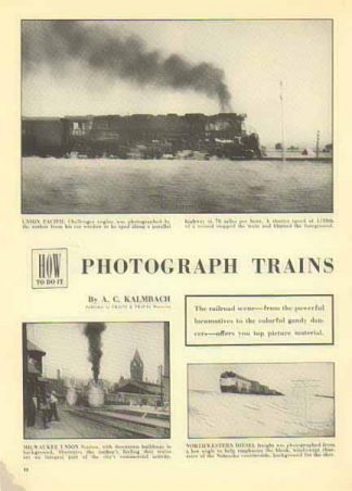 Trains 1952 Magazine Article - Photos by A.C. Kalmbach