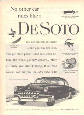 Plymouth Desoto 1951 Car Ad - No Other Car Rides Like It