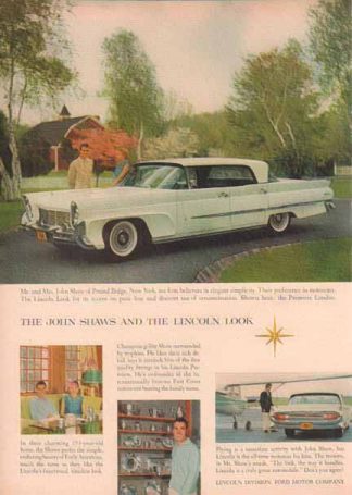 Lincoln Premiere Landau 1958 Car Ad - Champion Golfer John Shaw