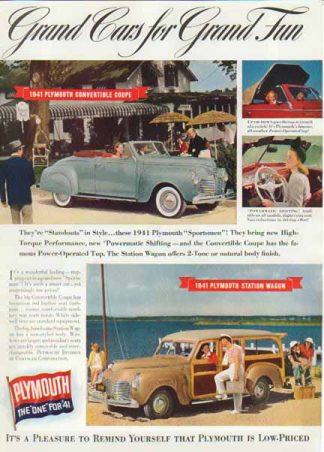 Plymouth Station Wagon & Sportsmen 1940 Car Ad