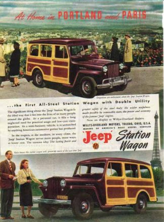 Jeep Station Wagon 1948 Car Ad - Portland and Paris