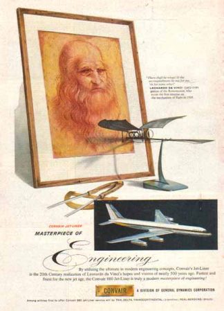 Convair Jet Liner 1958 Ad - Leonardo DaVinci