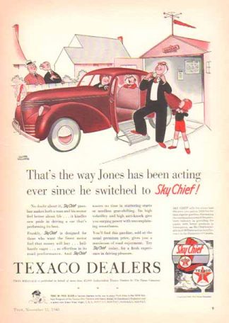Texaco Sky Chief 1940 Ad - Texaco Dealers