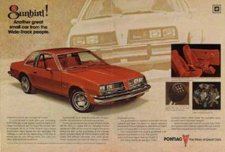 Pontiac Sunbird 1976 Car Ad - Great small car from the Wide Track people