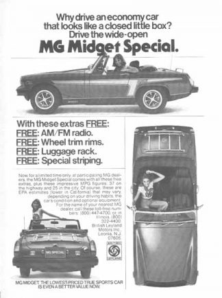 MGB Midget by British Leyland Motors Inc. 1976 Car Ad - Leonia, NJ