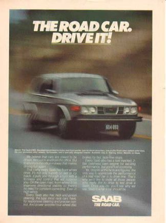 SAAB EMS 1976 Car Ad - The Road Car. Drive it!