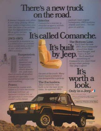 Jeep Comanche XLS 1986 Car Ad - It's worth a look