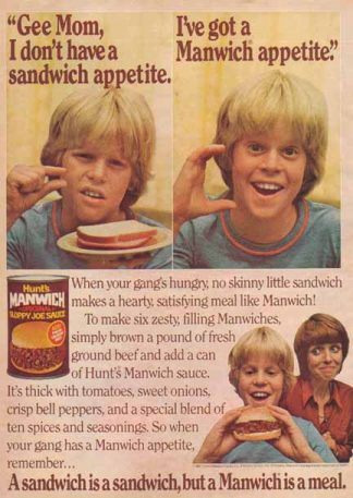 Hunt Wesson Foods Incorporated 1981 Ad -  Manwich