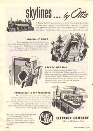 OTIS Elevator 1947 Ad - Kansas City