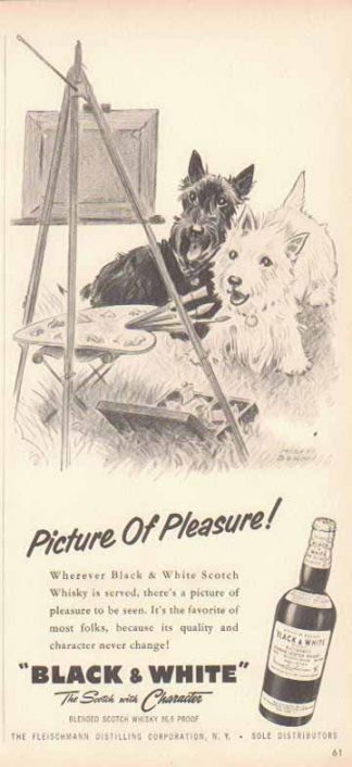 Black & White Scotch Whiskey 1958 Ad Scottish Terriers - Picture Of Pleasure
