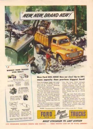 Ford Trucks 1948 Ad - Brand New F-7 & F-8