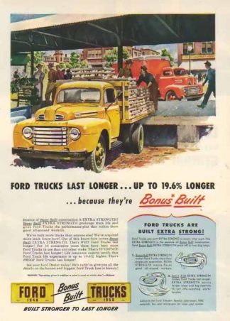 Ford Trucks 1948 Ad - Flatbed Stake Bonus Built