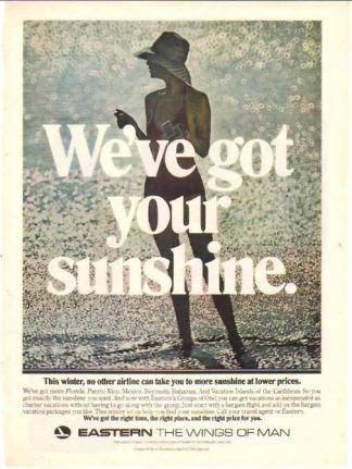 Eastern Airlines 1976 Ad - We've Got Your Sunshine