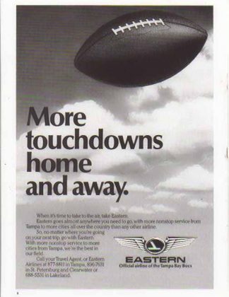 Eastern Airlines 1985 Ad - Official Airline of Tampa Bay Bucs