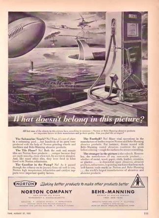 NORTON BEHR - MANNING 1951 Ad  - Submarine Truck, Greeting Cards