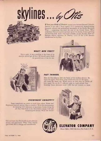 Oris Elevator Company 1948 Ad Denver
