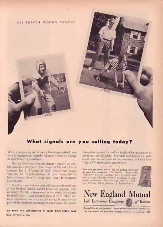 New England Life Mutual 1948 Ad Signal Calling