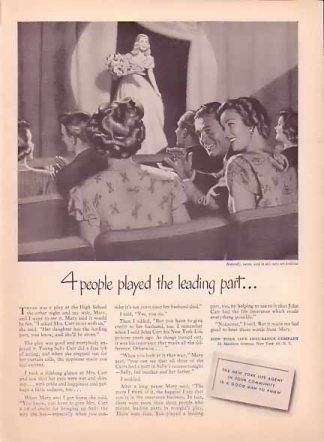New York Life Insurance 1949 Ad …leading part.