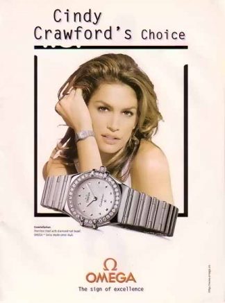 Cindy Crawford 1998 Omega Watch Ad