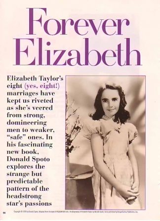 Elizabeth Taylor 1995 A Passion For Life Article by Donald Spoto