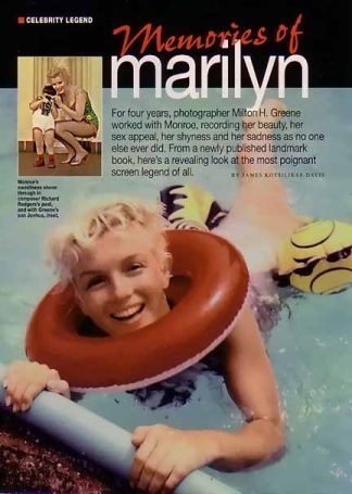 Marilyn Monroe 1996 Article Memories of Marilyn