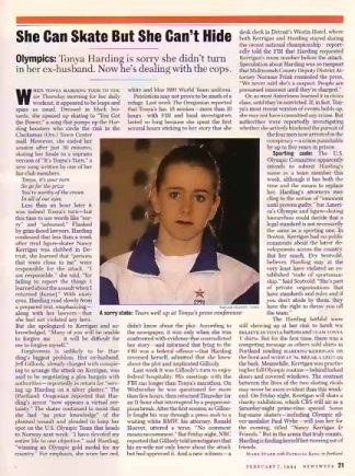 Tonya Harding 1994 Article … She Can't Hide