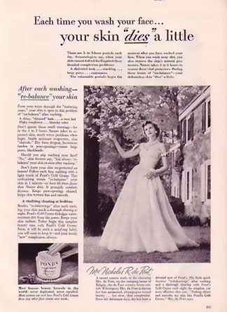 Mrs Nicholas R Du Pont 1955 Ponds Ad