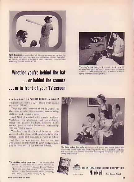 Phil Rizzuto 1951 Nickel Company Ad