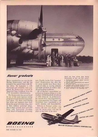 Boeing Aircraft 1948 Ad - Honor Graduate