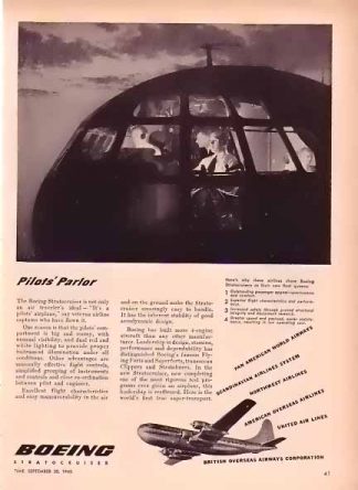 Boeing Aircraft 1948 Ad - Pilots' Parlor