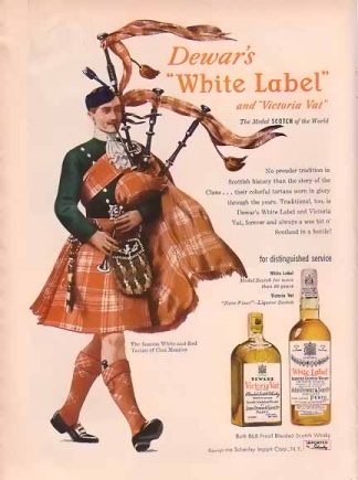 Dewar's White Label 1948 Ad - Clan of Menzies