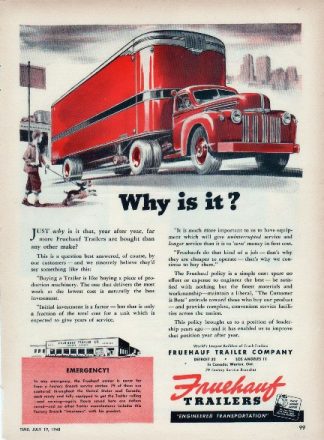 Fruehauf Trailer 1948 Company Ad