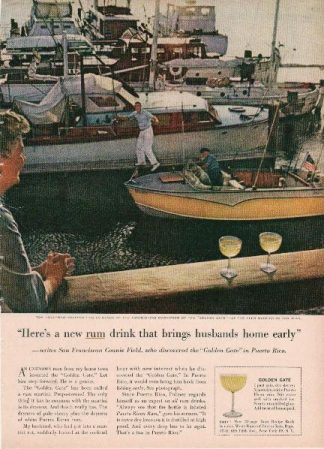 Golden Gate Drink Recipe 1961 Puerto Rico Rum Ad