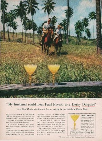 Derby Daiquiri Recipe 1961 Puerto Rico Rum Ad