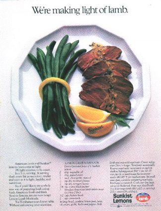 Lemon Lamb Marinade Recipe 1986 Sunkist Ad