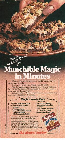 Magic Cookie Bars Recipe 1983 Borden Ad