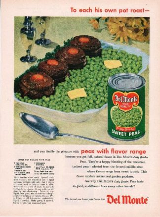 Pot Roast Peas Recipe Del Monte 1955 Ad -Sweet Peas
