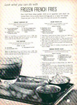 Frozen French Fries Ideas 1965 Advertisement with Four Recipes