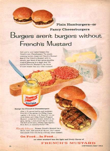 French's Cheeseburgers Recipe French's 1959 Ad
