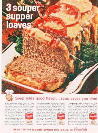 Cheeseburger Loaf Recipe Campbell's 1962 Ad