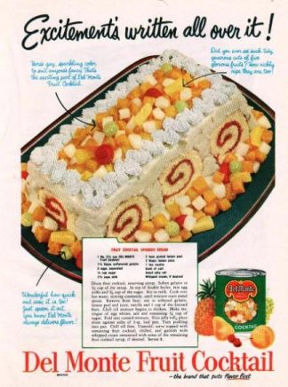 Fruit Cocktail Spanish Cream Recipe Del Monte 1952 Ad