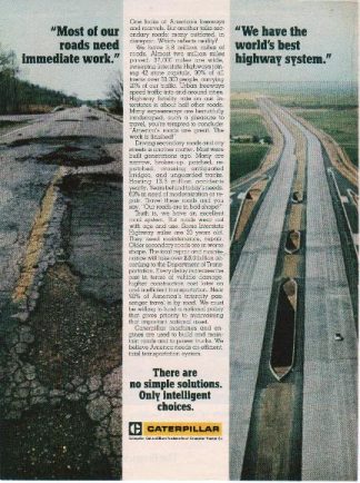Caterpillar 1977 Ad Best Highway System