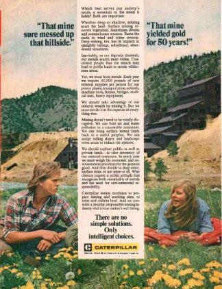 Caterpillar 1976 Ad Gold for 50 Years