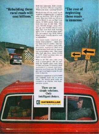 Caterpillar 1977 Ad Neglecting Roads